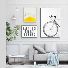 Póster de lona de pájaro Sol, bicicleta de playa escandinava, paisaje nórdico, arte de pared, impresión, pintura, imagen decorativa para sala de estar 2024 - compra barato