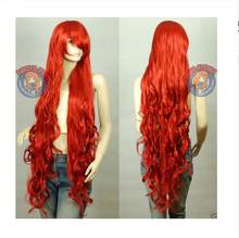 Suyushun8264 + + + 100 см темно-красный кудрявый волнистый длинный парик для косплея-40 "inch AA-cosplay Парики 2024 - купить недорого