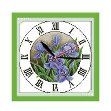 Часы Iris, Набор для вышивки крестиком, 14ct 11ct, печать на холсте, настенные часы, вышивка «сделай сам», рукоделие 2024 - купить недорого