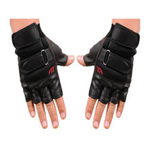 Tops Men Leather Gloves Gym Exercise Training Sport Fitness Sports Mitts Outdoor Half Finger Glove Wholesale Dropshipping 2024 - buy cheap