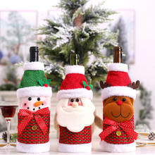 Christmas Wine Bottle Decor Set Santa Claus Snowman Deer Bottle Cover Clothes Kitchen Decoration for New Year Xmas Dinner Party 2024 - buy cheap