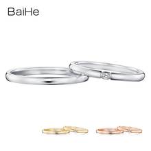 BAIHE Solid 18K White Gold H/SI Natural Diamond Ring Engagement Wedding Band Women Man Ring Trendy Fine Jewelry Couple Ring Gift 2024 - buy cheap