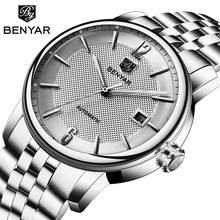 BENYAR 2019 New Fashion Top Luxury Brand Leather Watch Automatic Men Wristwatch Men Mechanical Steel Watches Relogio Masculino 2024 - buy cheap