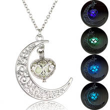 2020 ожерелье с подвеской в виде светящейся Луны, женский кулон в форме сердца, ожерелье с подвеской из светящегося камня, женское Ювелирное Украшение 2024 - купить недорого