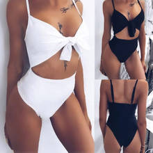 Bañador de una pieza para mujer, traje de baño Sexy, Monokini de realce, conjunto de Bikini de cintura alta 2024 - compra barato