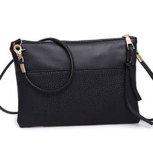 Women's Clutch Bag Simple Black Leather Crossbody Bags Enveloped Shaped Small Messenger Shoulder Bags Big Sale Female Bag #YY 2024 - buy cheap