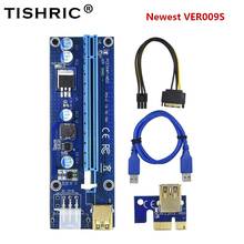 Карта расширения TISHRIC 009S, PCI-E 1X к 16X Райзер с 6 контактами USB 3,0, адаптер Райзера, PCI PCIE, кабель-удлинитель для майнинга 2024 - купить недорого