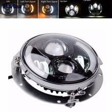 Motorcyce 7 Inch Round LED Headlight High Low Beam With 7" Mounting Bracket Ring Support 2024 - buy cheap
