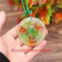 Fashion Color Gifts Carved Charm Hand Jade for Men Pendant Natural Chinese Amulet Jadeite Necklace Jewelry Cattle Women 2024 - buy cheap