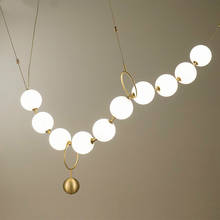 Lámpara Led de araña con diseño de perlas, globo de cristal G9 dorado, ajustable, bricolaje, iluminación para Villa, escaleras, nuevo diseño 2024 - compra barato