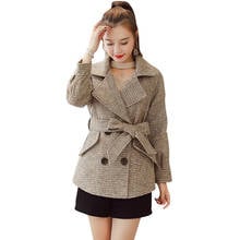 Women's Woolen Coat New Autumn Winter Short Jacket Korean Loose Double Breasted Elegant Female Wool Basic Coat Outerwear AH569 2024 - buy cheap