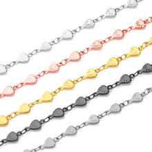 1Meter stainless steel chain 5.5 * 10MM heart-shaped corrugated finished bracelet necklace handmade Jewelry making Accessories 2024 - buy cheap