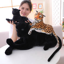 30-120cm gigante preto leopardo pantera amarelo branco tigre brinquedos de pelúcia animal recheado travesseiro boneca para crianças 2024 - compre barato