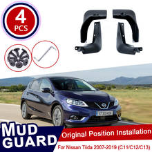 for Nissan Tiida Pular Versa C11 C12 C13 2007~2019 Car Mud Flaps Front Rear Mudguard Splash Guards Fender Mudflaps Accessories 2024 - buy cheap