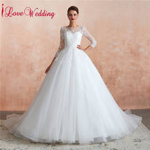 New Bride Dress Long Sleeve Muslim Wedding Gown Custom made Ball Gown Wedding Dress Women Vestido De Novia 2024 - buy cheap