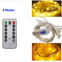 5M 10M 50/100 LEDs LED String Light  Silver Wire Fairy Garland Christmas Waterproof With 8 Modes Remote Battery/USB Powered 2024 - buy cheap