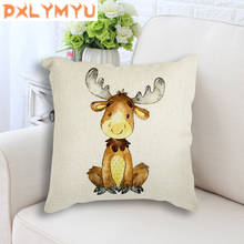 Watercolor Animals Deer Fox Bear Squirrel Owl Printed Cushion Cover Throw Pillow Case Linen Decorative Cushion Sofa Kids Gift 2024 - buy cheap