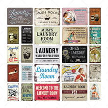 Metal Tin Sign Retro Laundry Room Bathroom Signs Vintage Poster 24 Hours Self-service Wall Art Decor For Laundry Room Iron Brand 2024 - buy cheap