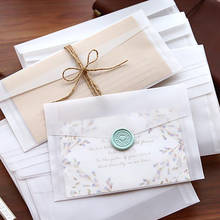 Yisuremia-sobre transparente personalizado para tarjetas, sobres de papel translúcido Vintage para invitaciones de boda, 10 unids/lote 2024 - compra barato