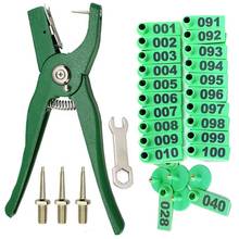 Livestock Animal Ear Tag Pliers, with Number 001-100 Ear Tags and 3 Pins, for Installing Cattle Sheep Pigs Ear Tags 2024 - buy cheap