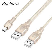 Разветвитель USB Mini (штекер)/2 USB Type A (штекер) Bochara, USB 2.0, с двойным экранированием (фольга + оплетка), для HDD 2024 - купить недорого