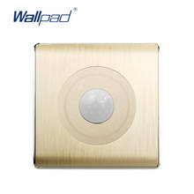 Wallpad sensor de movimento interruptor de luz parede ouro pc escovado painel para casa 220v 100w 2024 - compre barato