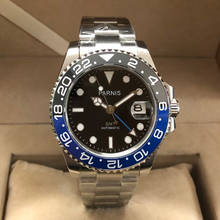 Partênis relógios masculinos de 40mm, relógio mecânico preto e azul, masculino diver de cristal safira, função automática de marca de luxo 2019 2024 - compre barato