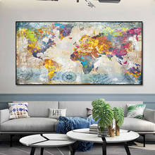 Abstract Retro World Map Canvas Painting Golden Posters and Prints Abstract Wall Art Picture for Living Room Home Decor Unframed 2024 - buy cheap