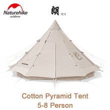 Naturehike Lang Cotton Camping Pyramid Tent 5-8-Person Outdoor Party Travel Large Tent Portable Breathable With a Chimney Hole 2024 - buy cheap