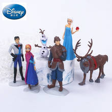 Conjunto de 6 peças de bonecas frozen disney original, decoração para bonecas de crianças, acessórios de bonecos de anime, brinquedos para crianças 2024 - compre barato