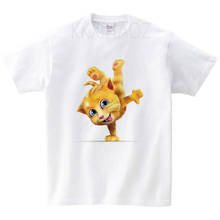 Детская футболка модная летняя хлопковая футболка с короткими рукавами Топы из чистого хлопка с принтом «Том», «Кот друг» MJ 2024 - купить недорого