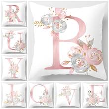 QIFU-fundas de cojín decorativas con letras rosas, funda de almohada cuadrada de poliéster, 45x45cm, decoración para el hogar, sofá y cama 2024 - compra barato