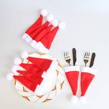 10pçs tampa de natal suporte de talheres, garfo colher de bolso, decoração de natal, conjunto de faca, garfo, capa, acessórios de cozinha para natal 2024 - compre barato