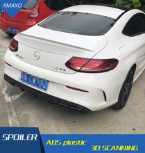 For Benz W205 C-class coupe Spoiler XK ABS Car Rear Wing Spoiler For Benz W205 two DOOR C180 C250 C350 C63 coupe Spoiler 2017 2024 - buy cheap