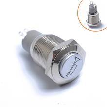 Botão de reinicialização do carro 12v 19mm, botão de buzina inoxidável, interruptor de luz, led azul momentâneo, marinho, 1 peça 2024 - compre barato