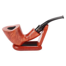 Курительная трубка для табака, травяная курительная трубка 16,5 см, Классическая изогнутая деревянная трубка для курения, аксессуары для курения Erliao 2024 - купить недорого