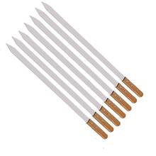 23.5 60cm Stainless Steel BBQ Skewers Long Handle Barbecue Skewer Flat Wood Grill Fork Stick 2-6pcs, BBQ Barbecue Flat skewer, Long BBQ skewers, Wide BBQ Barbecue Kabob Skewers 2024 - buy cheap