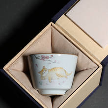 100 мл ручная роспись кошка чайная чашка керамическая чашка Китайский кунг-фу Мастер чашка чайная чаша бытовые чайные чашки Посуда для напитков чайная посуда Декор 2024 - купить недорого