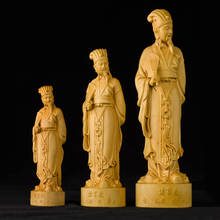 Zhuge-figuras de los tres reinos Kong Ming, talla de madera, decoración creativa del hogar, talla de madera, 15-25CM 2024 - compra barato