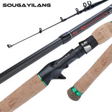 Sougayilang1.8M 2.1M 2.4M 2.7M Portable Telescopic Fishing Rod Carbon Fiber Cork Wood Handle Spinning/Casting Fishing Rod Tackle 2024 - buy cheap