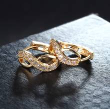 PENDIENTES DE CIRCONIA chapados en oro, aretes, cristales austríacos, número 8 de la suerte, regalo de pareja, pendientes de boda, novedad 2024 - compra barato