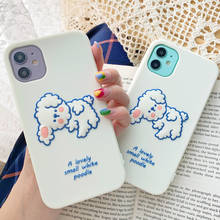 Funda de teléfono con diseño de perro caniche blanco para iPhone, carcasa trasera de silicona suave con dibujos de cachorros, para iPhone 11 Pro Max XR X XS Max 7 8 2024 - compra barato