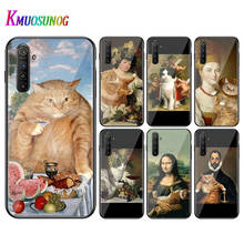 Capa de celular oppo a5 a9 2020 f7, capa de smartphone preta brilhante, arte de gato engraçada, oppo reno 2 z 2z 2f 3 4 pro 5g 2024 - compre barato