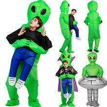 Disfraz inflable Green ET Alien para adultos, disfraz divertido de OVNI, Alien, para fiesta, Halloween 2024 - compra barato