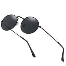 Gafas de sol polarizadas redondas clásicas para hombre y mujer, lentes de sol polarizadas de diseño de marca, con montura de Metal, lentes negras para conducir 2024 - compra barato