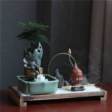 Fuente de agua de cerámica creativa Zen, decoración del hogar, Feng Shui de la suerte, oficina, sala de estar, fuentes de interior, ornamento chino de escritorio 2024 - compra barato