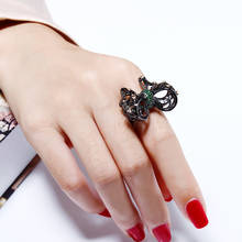 Fashion Big butterfly finger ring black jewelry anillos bague aneis anel feminino dropshipping atacado Cute rings for women 2024 - buy cheap