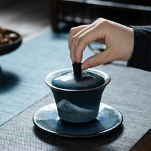 Керамическая чашка для чая с крышкой домашняя чайная чашка офисные чай горшок с фильтром отверстия чайник чайный набор кунг-фу Gaiwan китайский чайная посуда 2024 - купить недорого