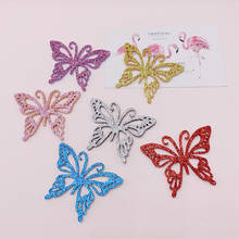 36Pcs/Lot Padded Glitter Hollow out Butterfly Applique For DIY Clothes Hat Sewing Patches Headwear Hair Clips Bow Accessories 2024 - buy cheap