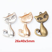 15 piezas de colgante de gato de aleación de zinc de metal retro para fabricación de collar de joyería hecha a mano DIY 8181 2024 - compra barato